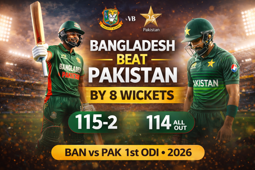 Bangladesh vs Pakistan 1st ODI 2026: Bangladesh Beat Pakistan by 8 Wickets in Dhaka, bangladesh vs pakistan 2026