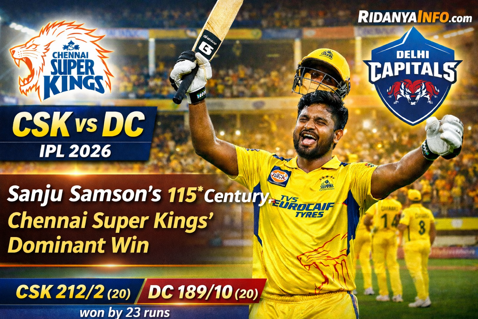 CSK vs DC full scorecard