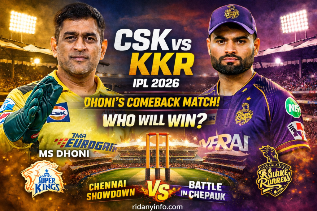 CSK vs KKR IPL 2026 match prediction