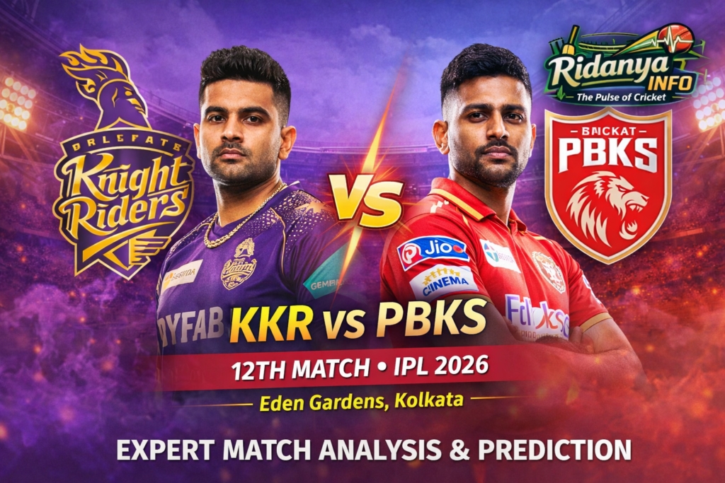 KKR vs PBKS Prediction 2026 Ridanya Info