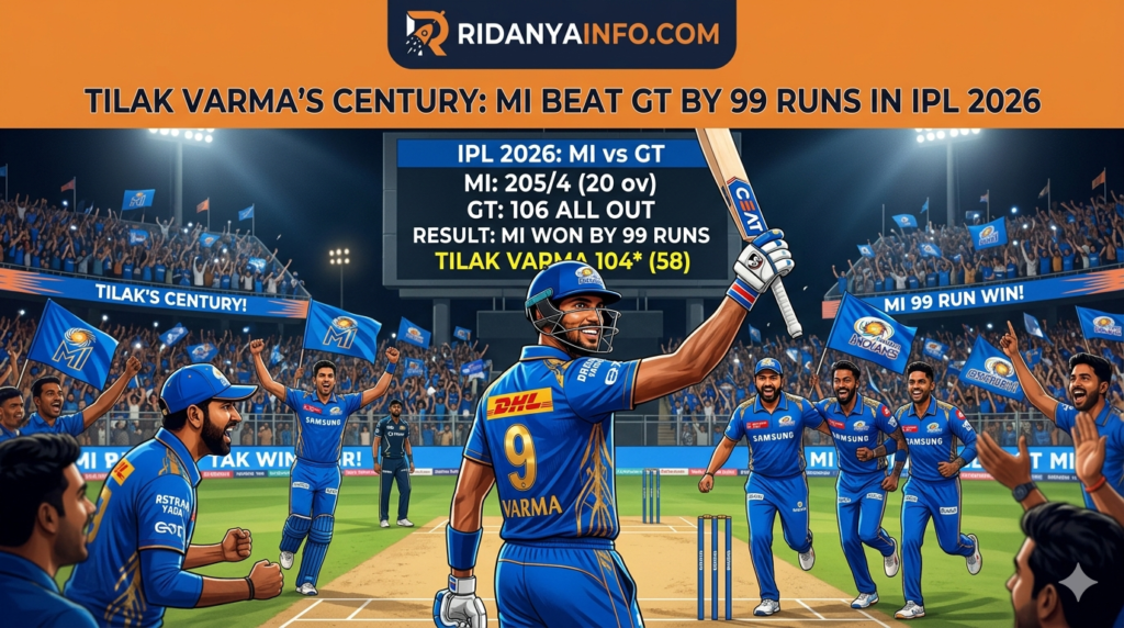 Tilak Varma 101* vs GT IPL 2026