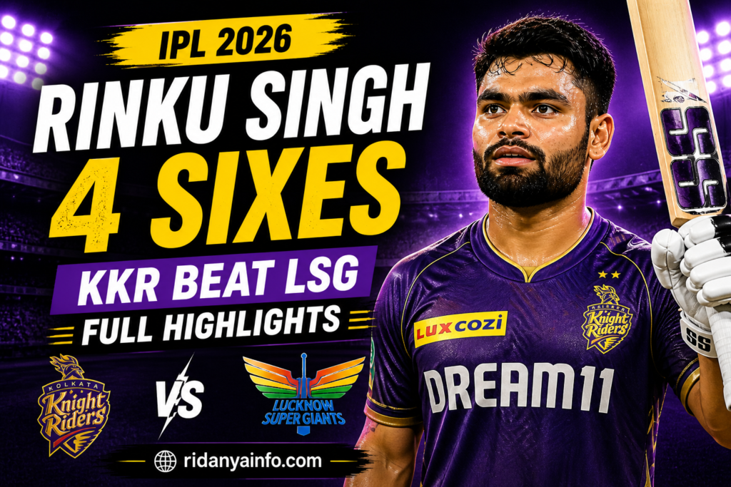 rinku singh 4 six an thriller finish