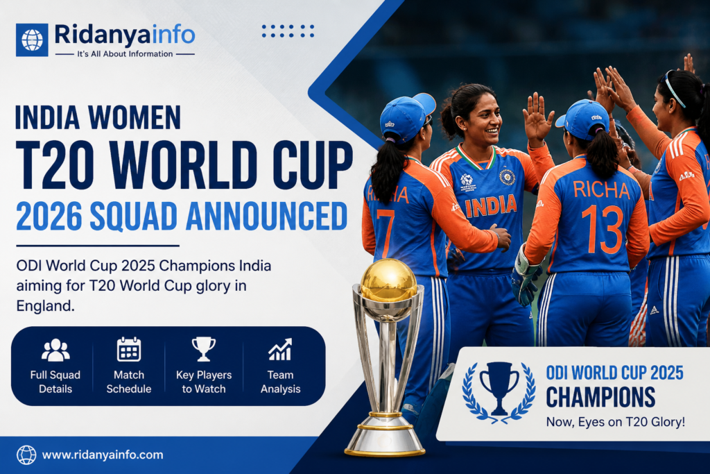 India women T20 World Cup 2026 squad full list